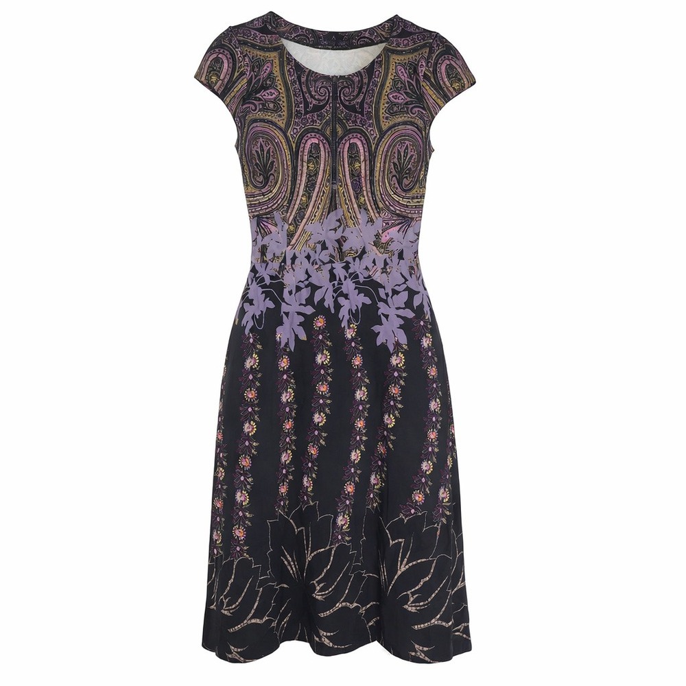 Etro Paisley Floral Sheath Dress Stretch Italian Designer Boho Belt Womens 4 40 - Picture 4 of 16